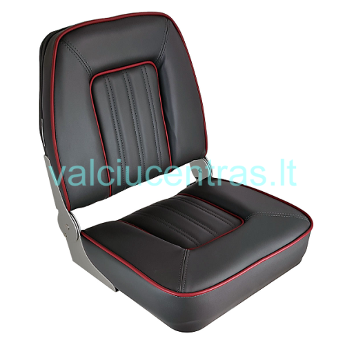 Sulenkiama sėdynė RUNOS su paminkštinimais DELUXE t. pilkos/raudonos spalvos